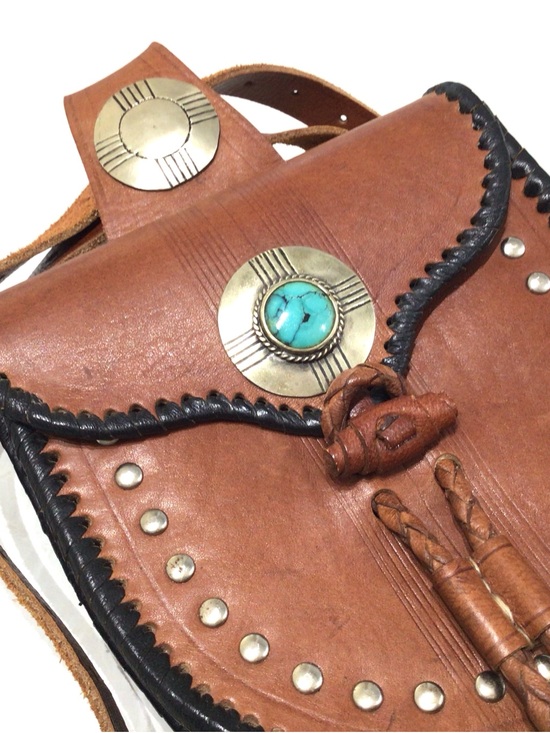 Four Winds West Handbags - Western Belt Bag or Saddlebag -Leather, -Turquoise Stone